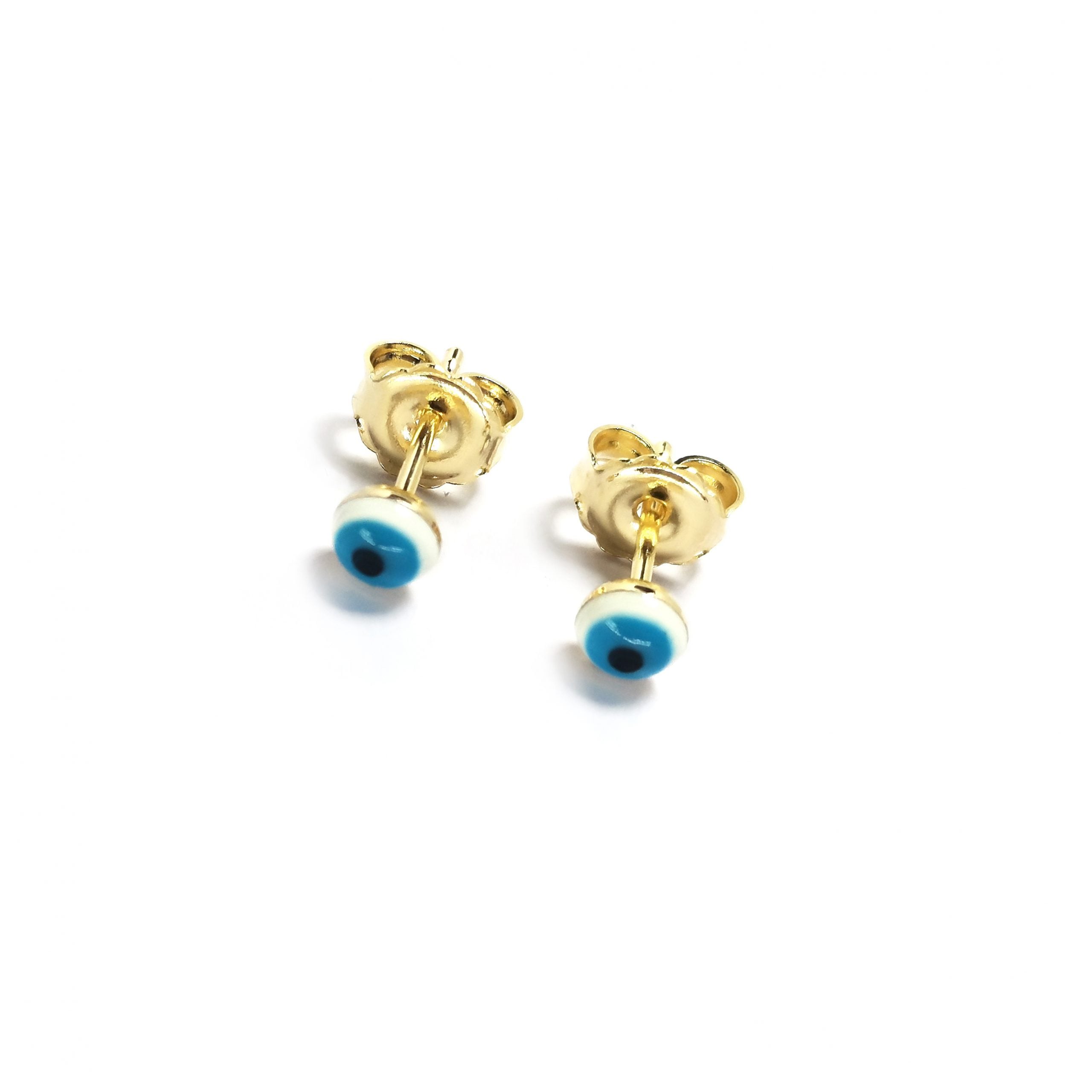 AROS ANDREA COGGIOLA JOYAS MINI OJO TURCO 4MM ENCHAPADO ORO 18K - 2