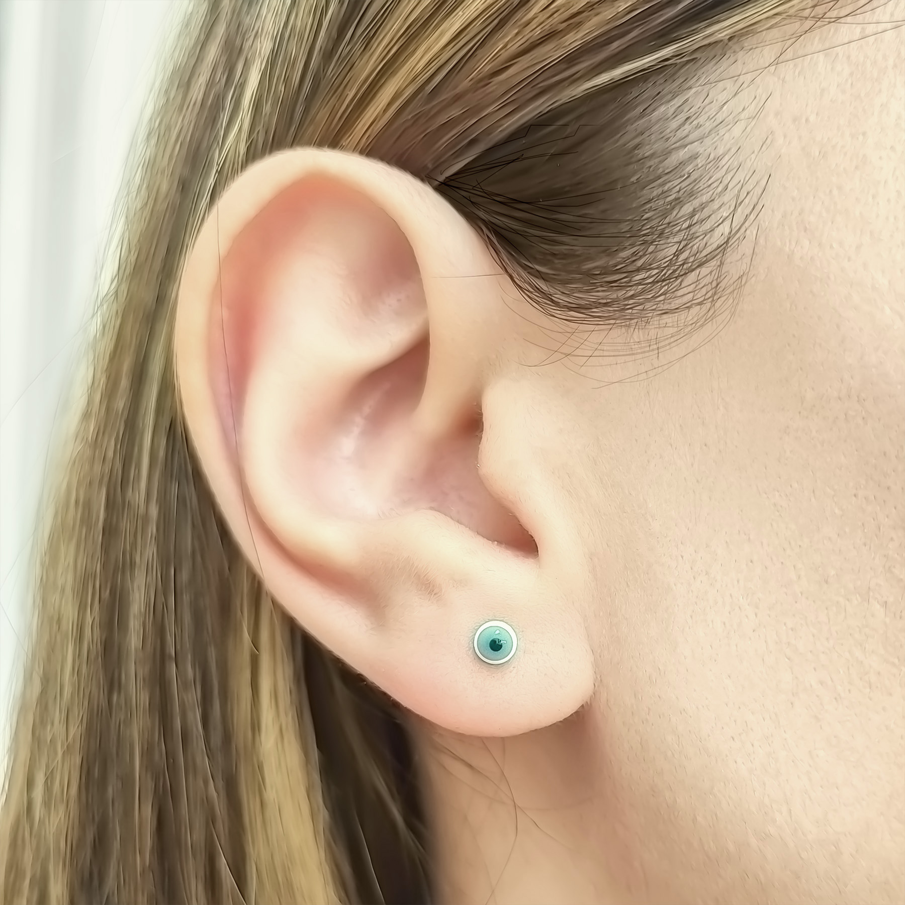 AROS ANDREA COGGIOLA JOYAS MINI OJO TURCO 4MM ENCHAPADO ORO 18K - 3