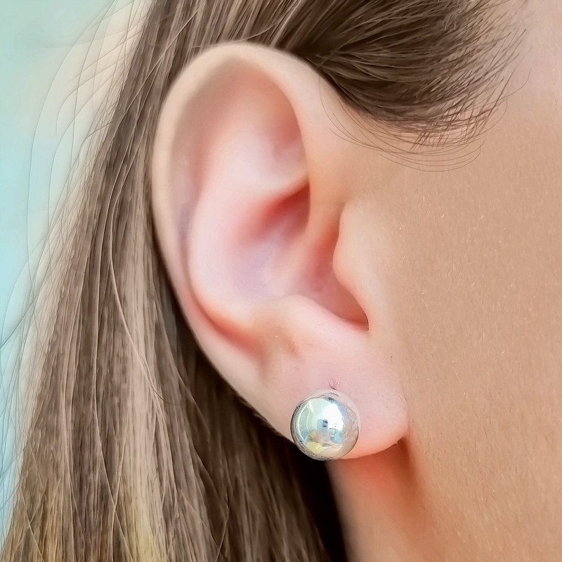 AROS ANDREA COGGIOLA JOYAS BOLA 9MM PLATA FINA 925 - 3