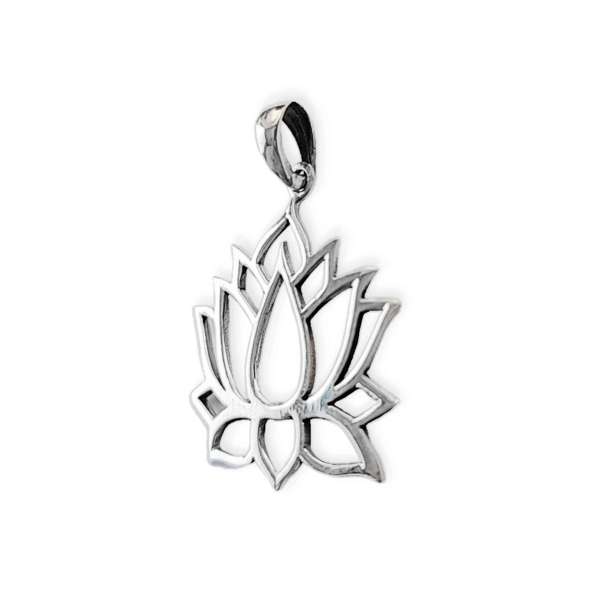 COLGANTE FLOR DEL LOTO PLATA FINA 925 - 1