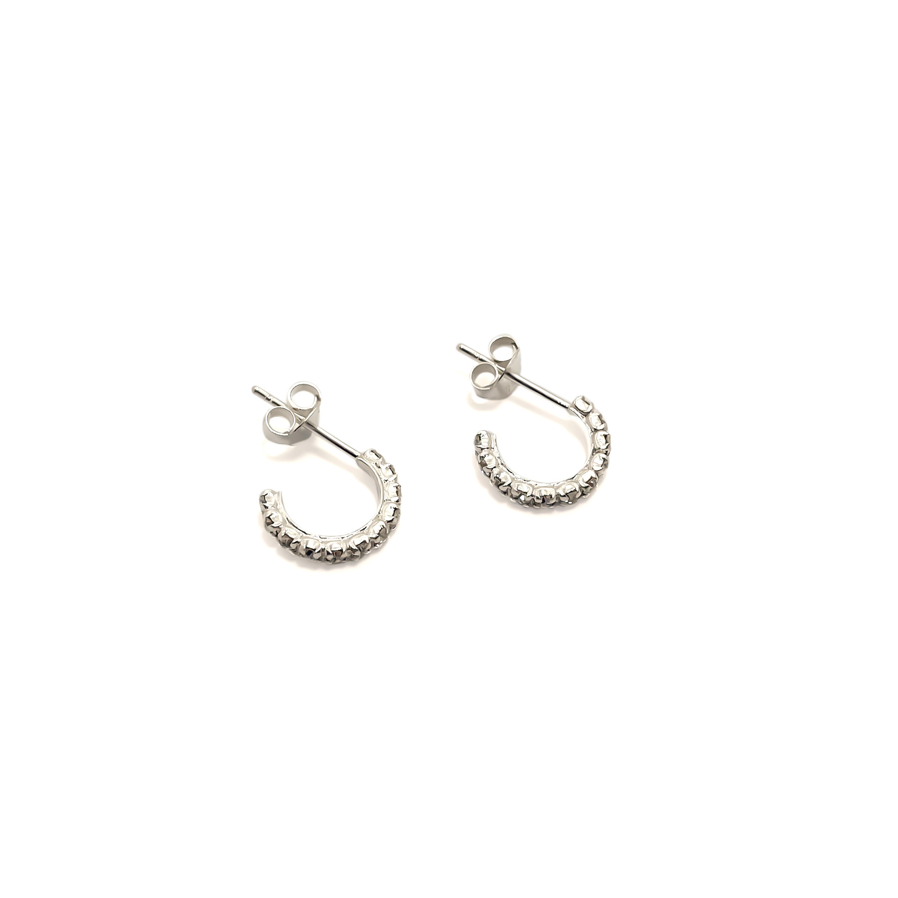 AROS ANDREA COGGIOLA JOYAS ARGOLLAS CIRCÓN BLANCO 11MM PLATA FINA 925 - 1
