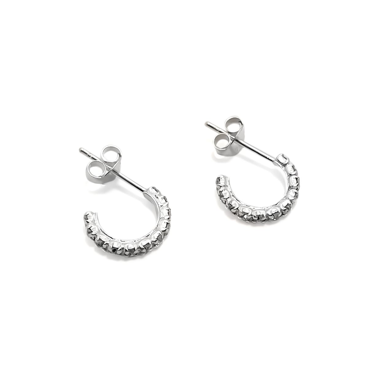 AROS ANDREA COGGIOLA JOYAS ARGOLLAS CIRCÓN BLANCO 11MM PLATA FINA 925 - 4
