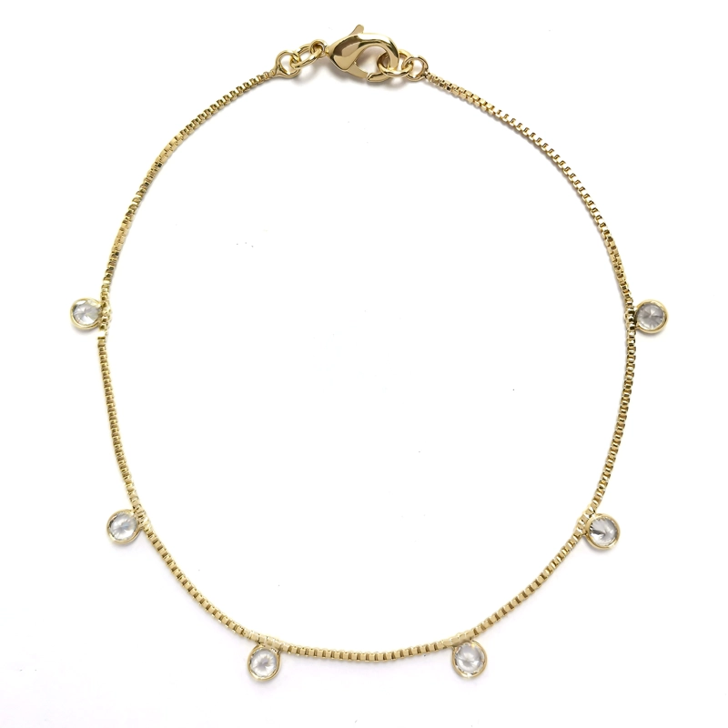 PULSERA ANDREA COGGIOLA JOYAS 6 CIRCONES ENCHAPADO ORO 18K - 1