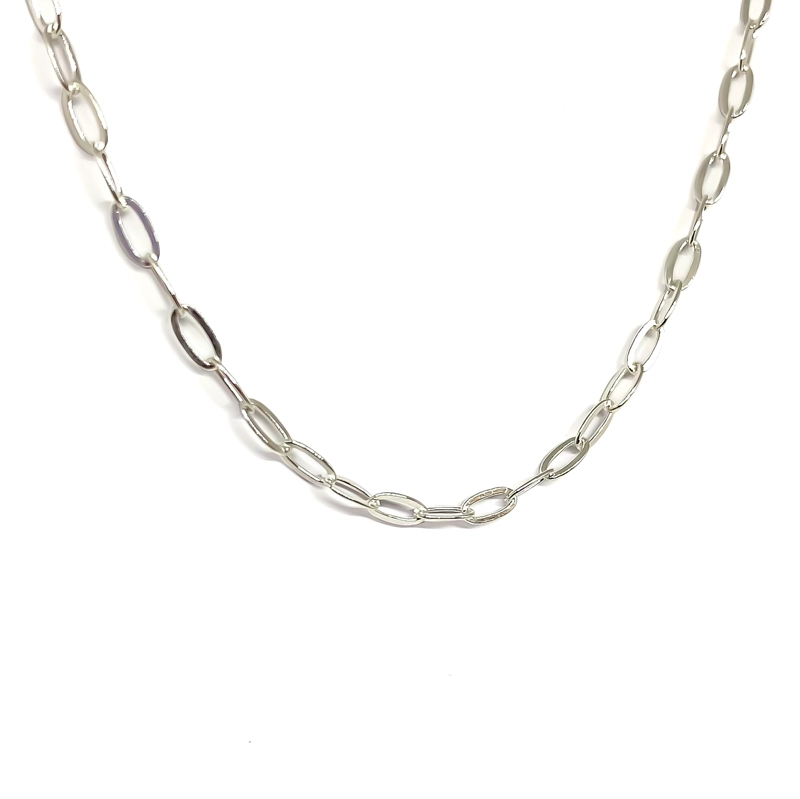 CADENA 60CM ESLABON ALARGADO 6X3MM PLATA FINA 925 - 2