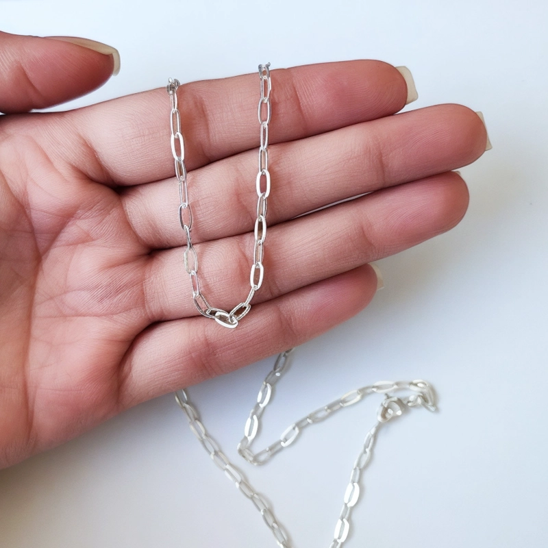 CADENA 60CM ESLABON ALARGADO 6X3MM PLATA FINA 925 - 3