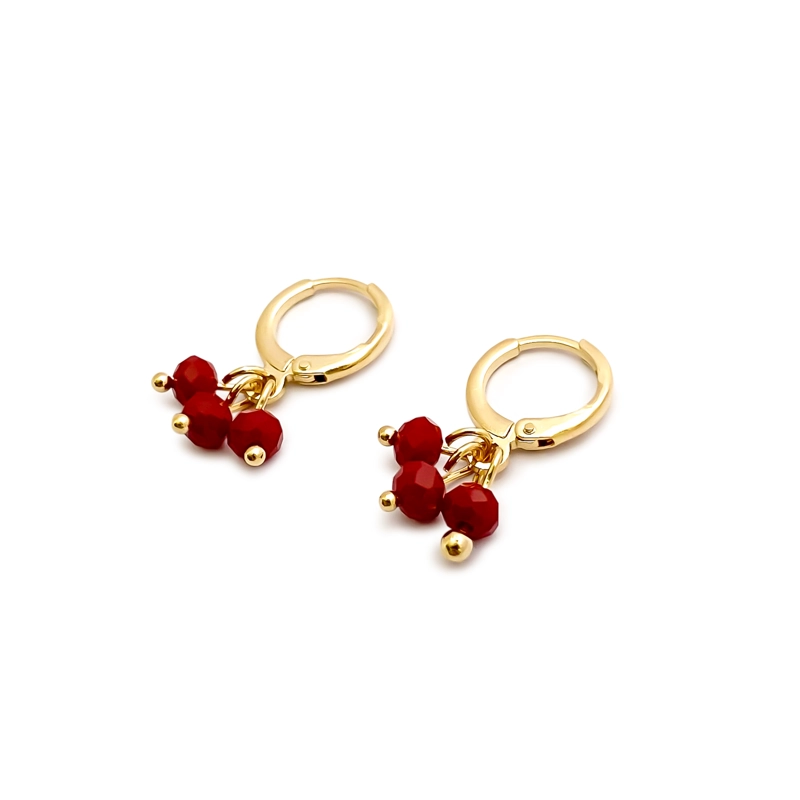 AROS ANDREA COGGIOLA JOYAS ARGOLLA CRISTAL ROJO ENCHAPADO ORO 18K - 2