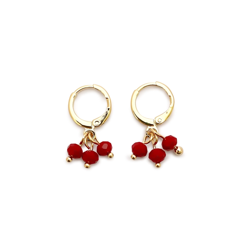 AROS ANDREA COGGIOLA JOYAS ARGOLLA CRISTAL ROJO ENCHAPADO ORO 18K - 3