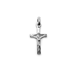 COLGANTE CRUZ CHICA CON CRISTO PLATA FINA 925 - 1