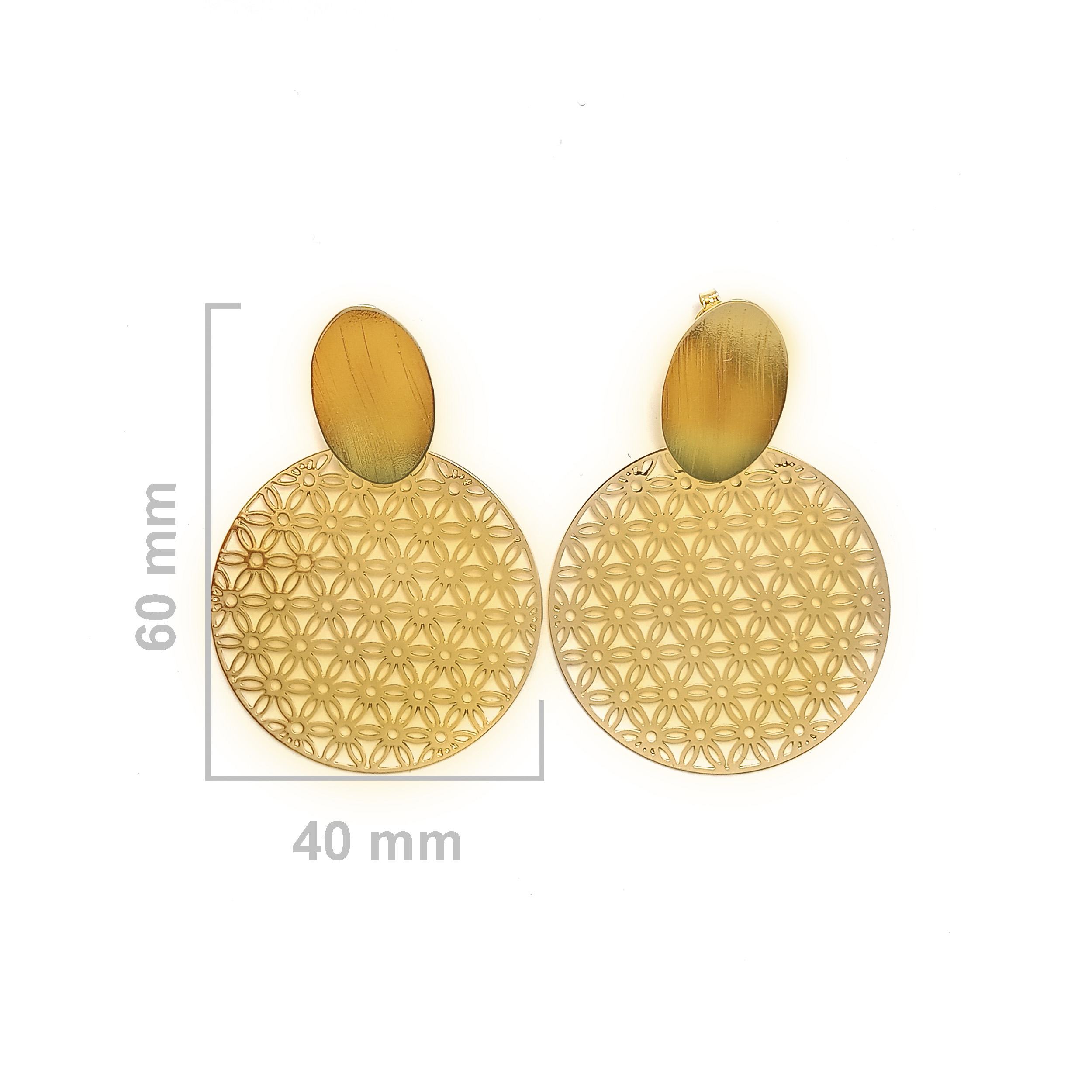 AROS ANDREA COGGIOLA JOYAS FLOR DE VIDA MANDALA ENCHAPADO ORO 18K - 2