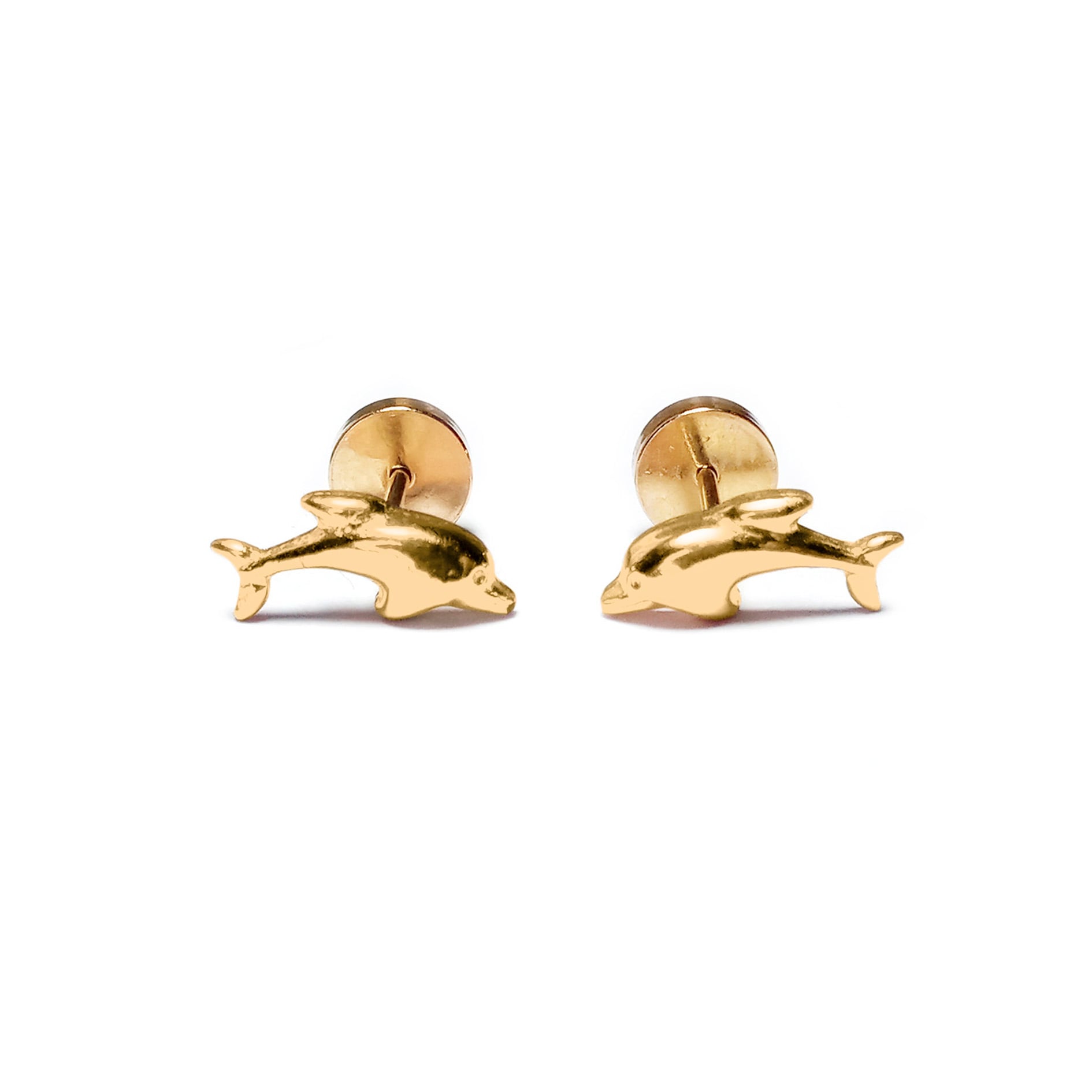 AROS ANDREA COGGIOLA JOYAS ABRIDORES BEBÉ DELFÍN LAMINADO ORO 18K - 1