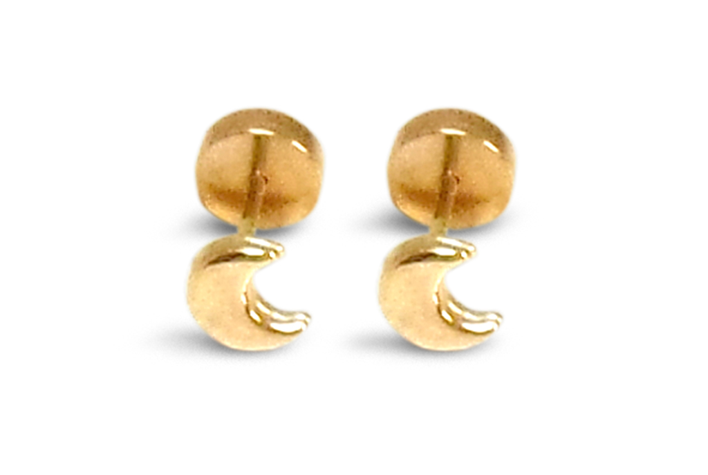 AROS ANDREA COGGIOLA JOYAS ABRIDORES BEBÉ LUNA LAMINADO ORO 18K - 1