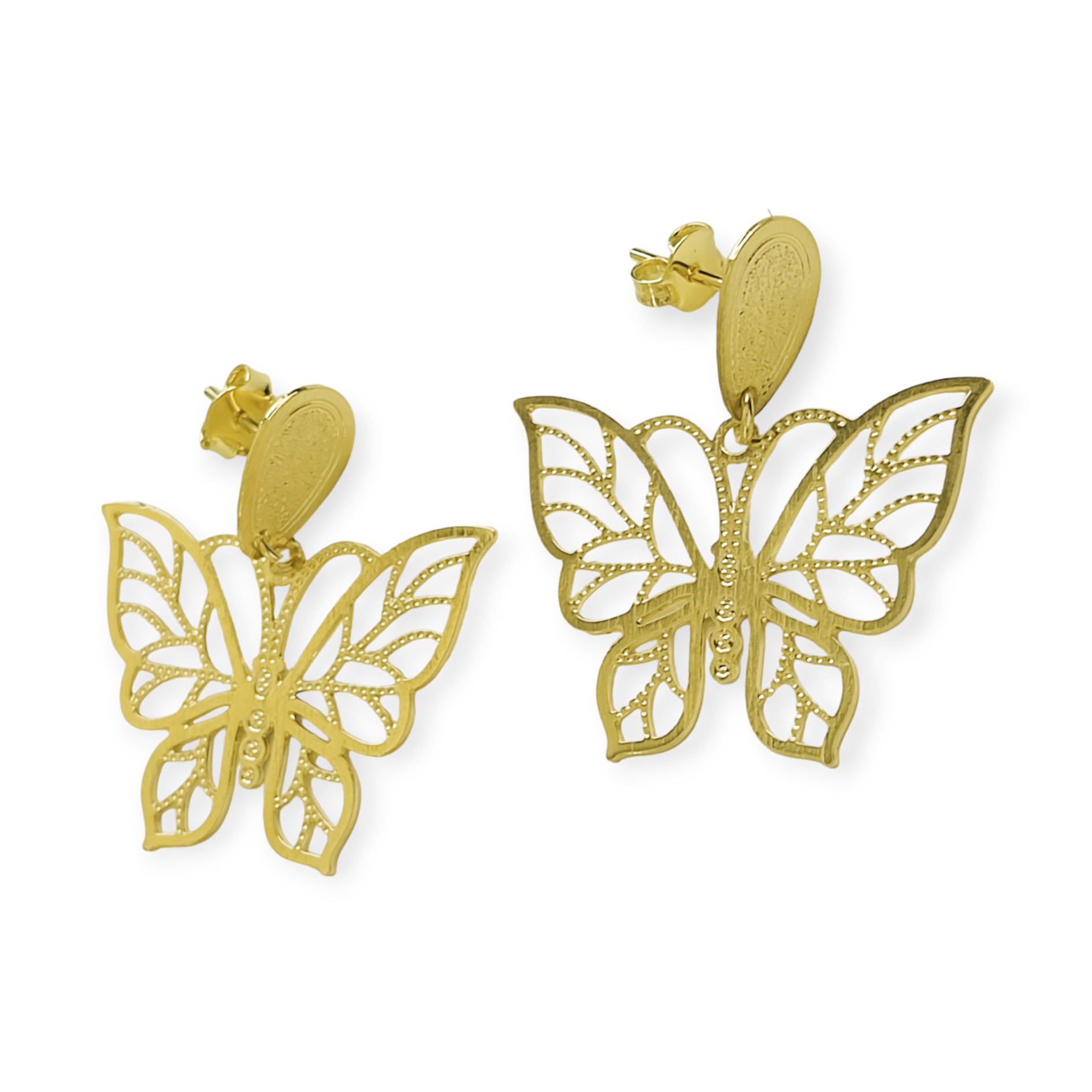 AROS MARIPOSA ENCHAPADO ORO 18K - 1