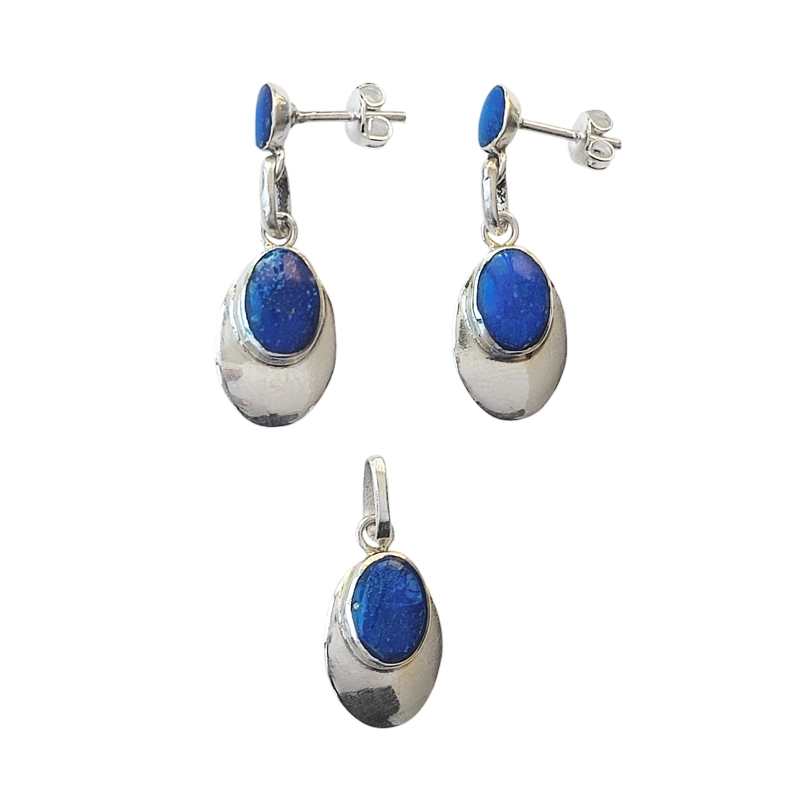 SET LAPISLÁZULI ANDREA COGGIOLA JOYAS PLATA FINA 925 - 2