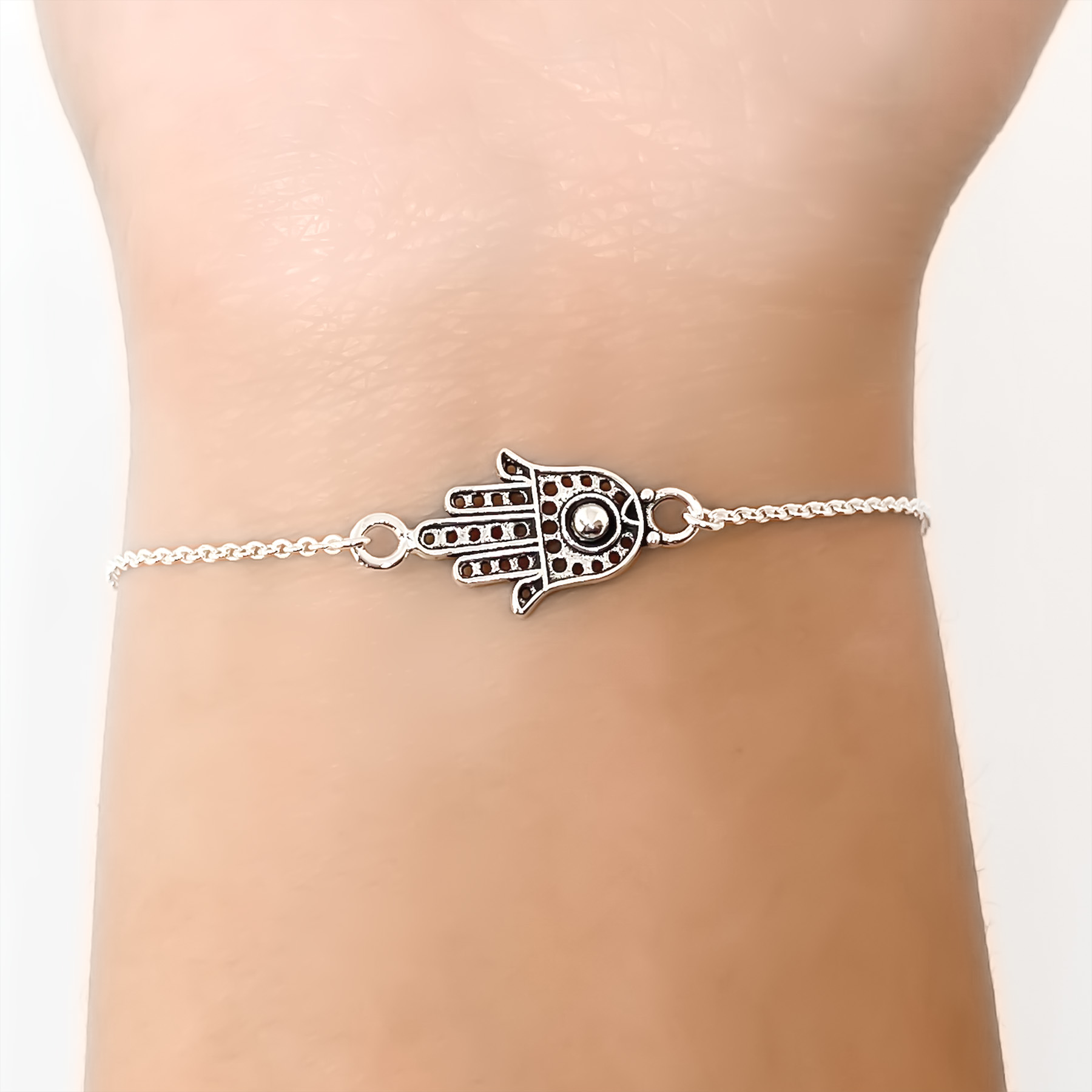 PULSERA ANDREA COGGIOLA JOYAS MANO FÁTIMA PLATA FINA 925 - 2