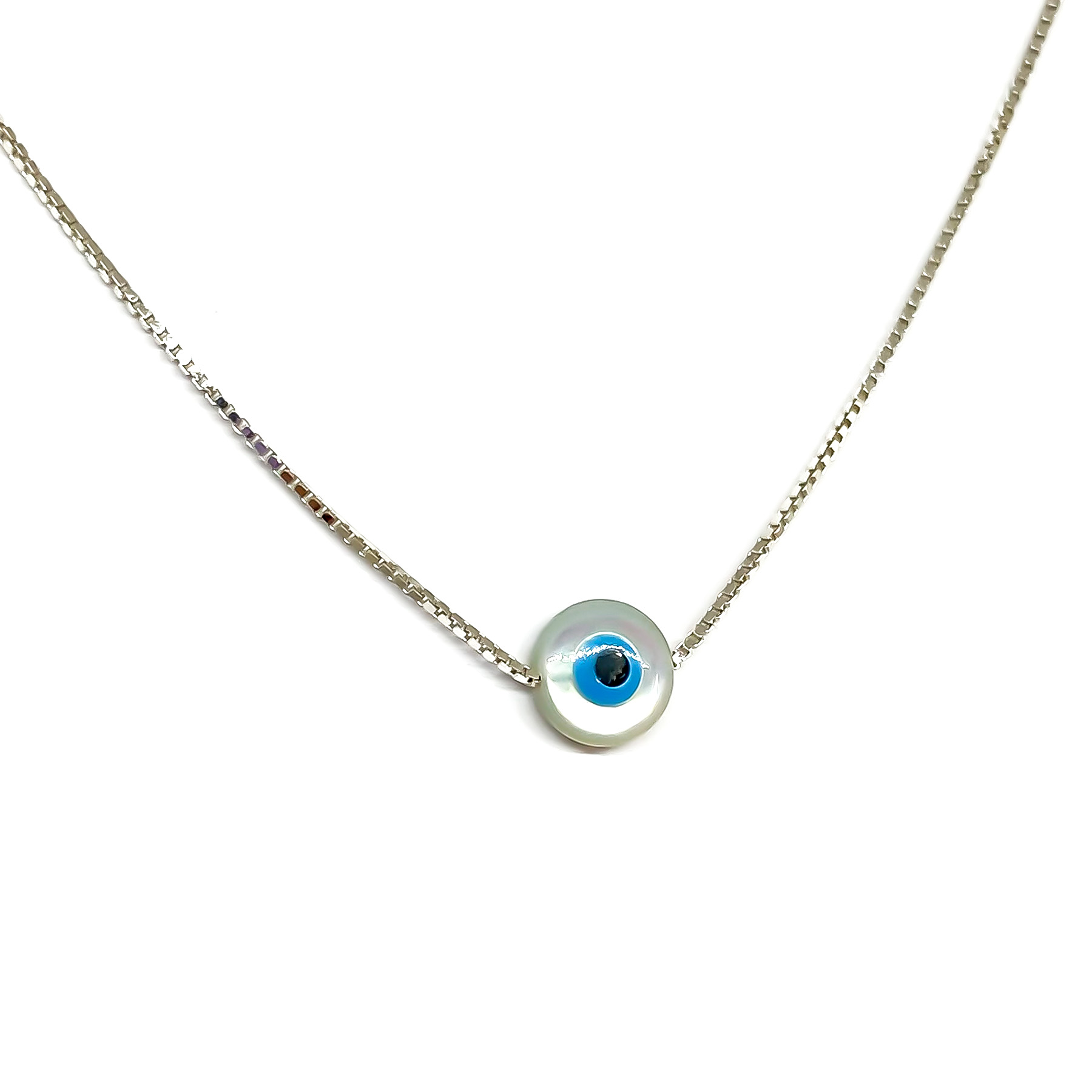 GIOIELLI MISTIC di Dalia - Collana Mano di Fatima con ciondolo Occhio Turco in smalto Argento Sterling 925 per proteggerti - Italia