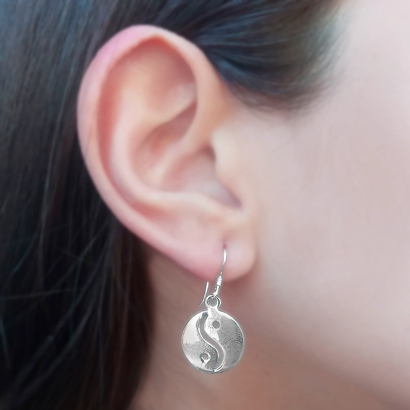 AROS ANDREA COGGIOLA JOYAS YIN YANG COLGANTE PLATA FINA 925 - 2