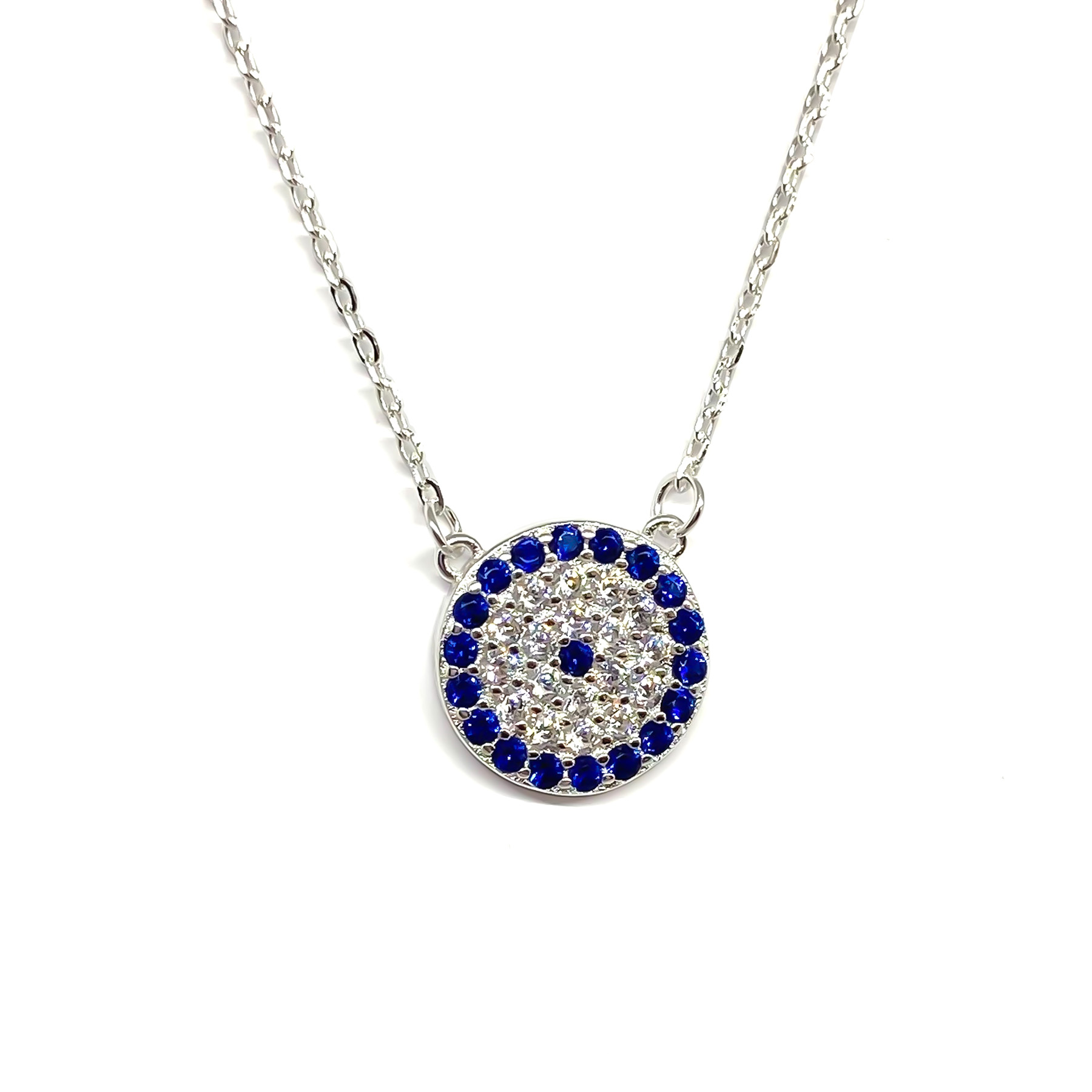 COLLAR ANDREA COGGIOLA JOYAS PLATA FINA 925 OJO TURCO CIRCÓN 12MM - 2