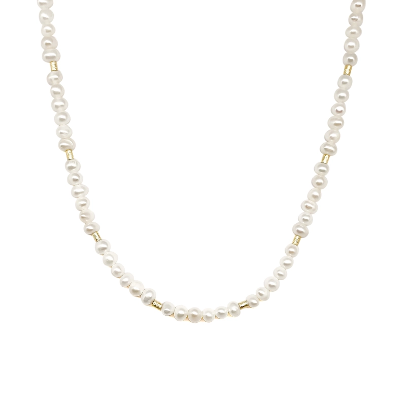 COLLAR CAROLINA PERLA DE RIO ENCHAPADO ORO 18K - 1