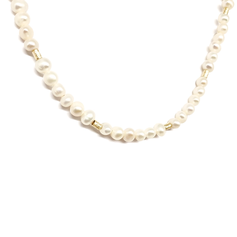 COLLAR CAROLINA PERLA DE RIO ENCHAPADO ORO 18K - 2