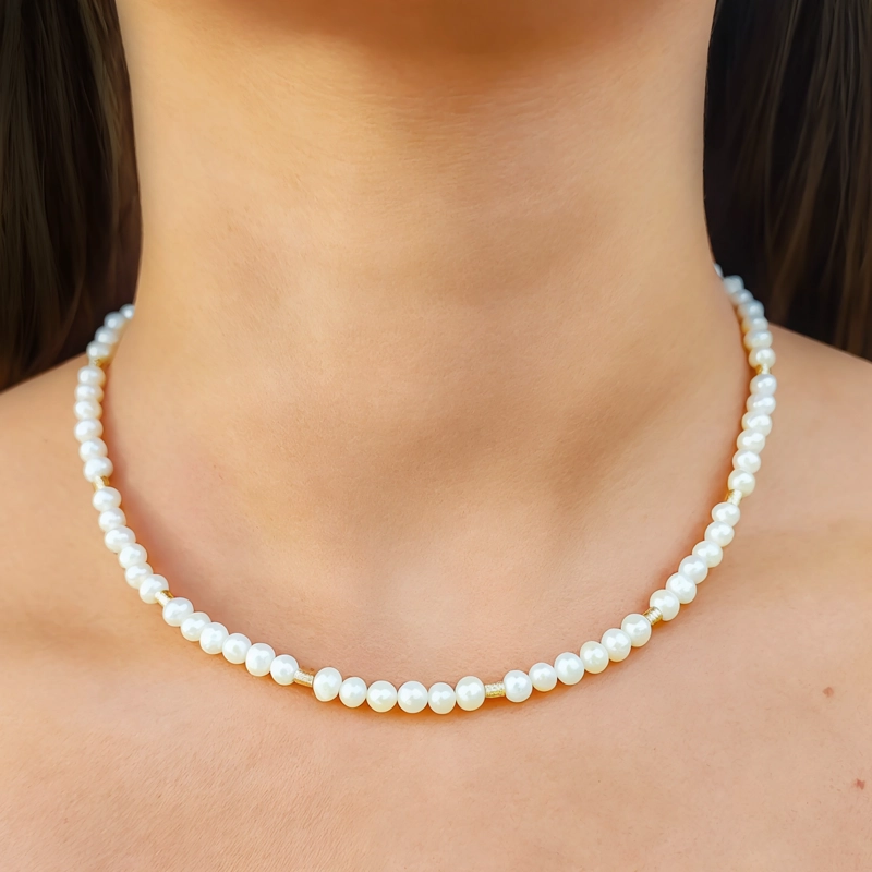 COLLAR CAROLINA PERLA DE RIO ENCHAPADO ORO 18K - 3