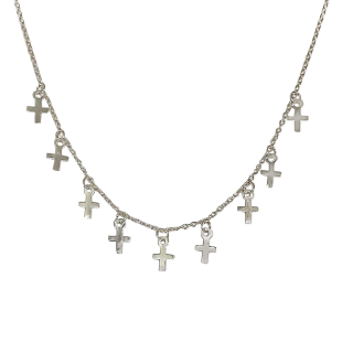 COLLAR ANDREA COGGIOLA JOYAS PLATA FINA 925 CHOKER CRUCES - 1
