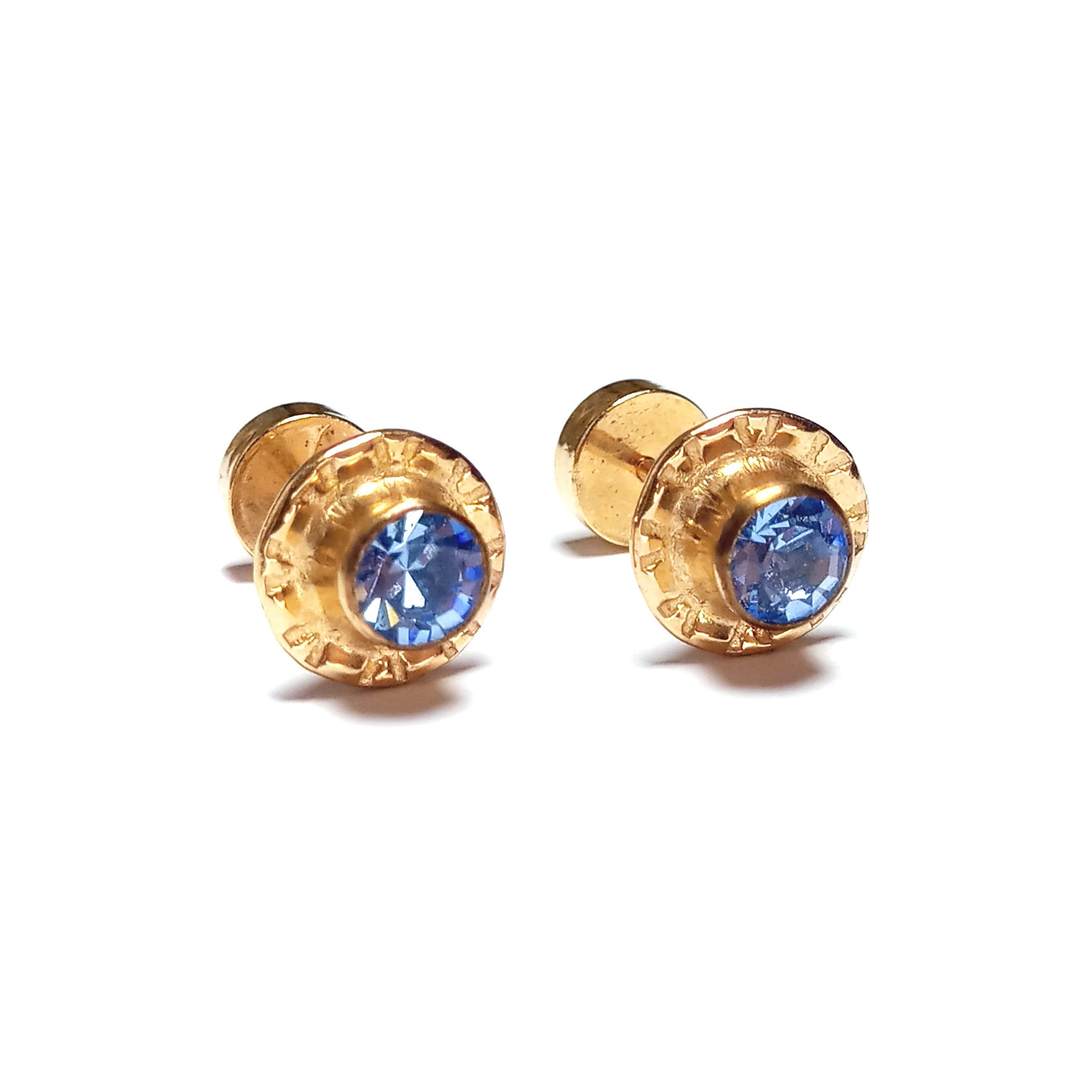 AROS ANDREA COGGIOLA JOYAS ABRIDORES NIÑA CIRCÓN CELESTE 7MM LAMINADO ORO 18K - 1