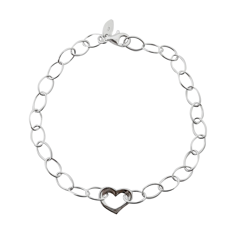 PULSERA ANDREA COGGIOLA JOYAS ROXANA CORAZÓN PLATA FINA 925 - 1