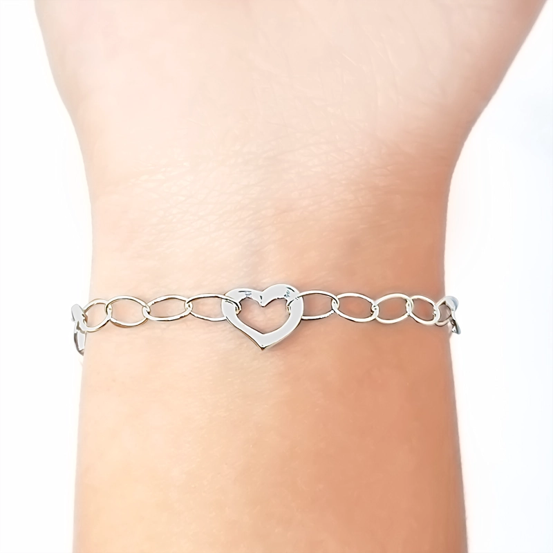 PULSERA ANDREA COGGIOLA JOYAS ROXANA CORAZÓN PLATA FINA 925 - 3