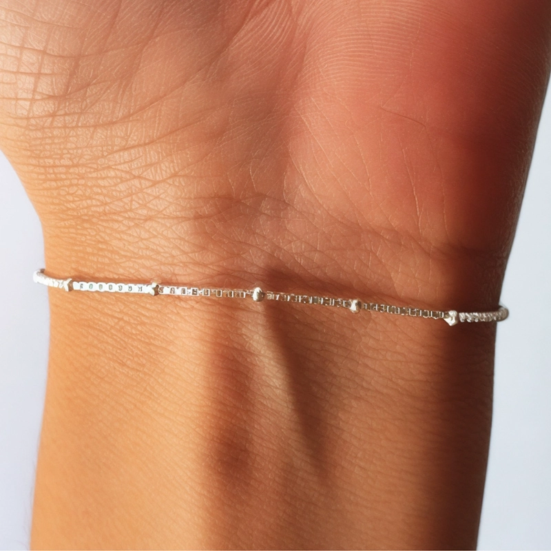 PULSERA ANDREA COGGIOLA JOYAS CADENA VENECIANA DONUTS MINI PLATA FINA 925 - 3