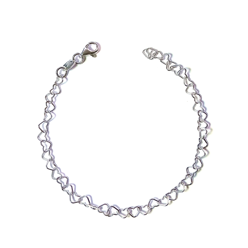PULSERA ANDREA COGGIOLA JOYAS CORAZONES PLATA FINA 925 - 1