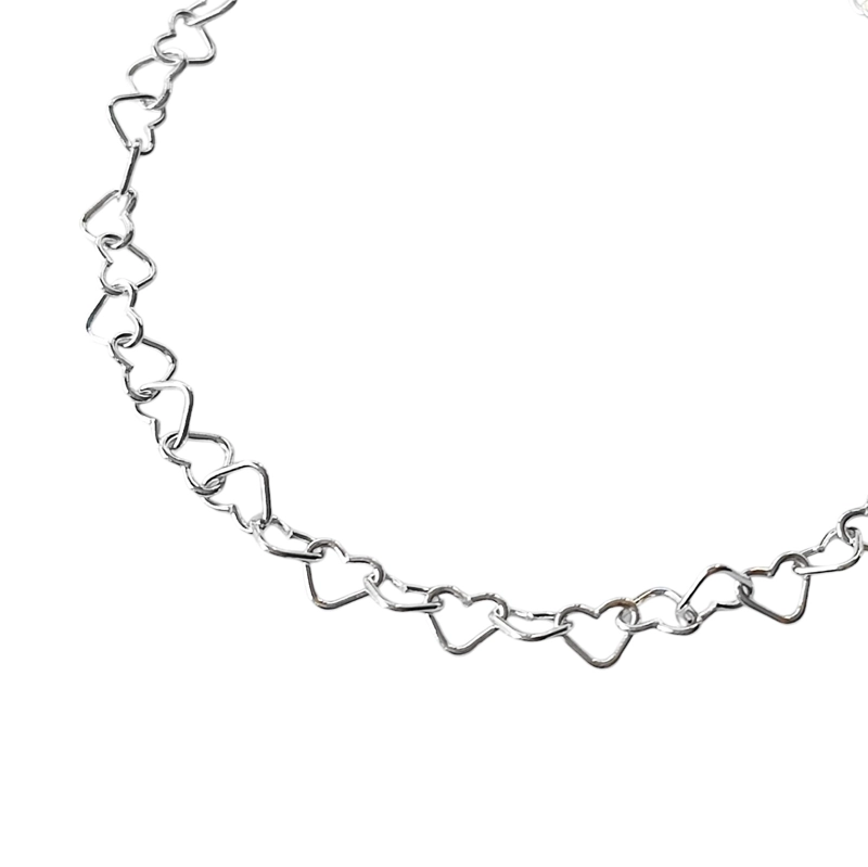 PULSERA ANDREA COGGIOLA JOYAS CORAZONES PLATA FINA 925 - 2