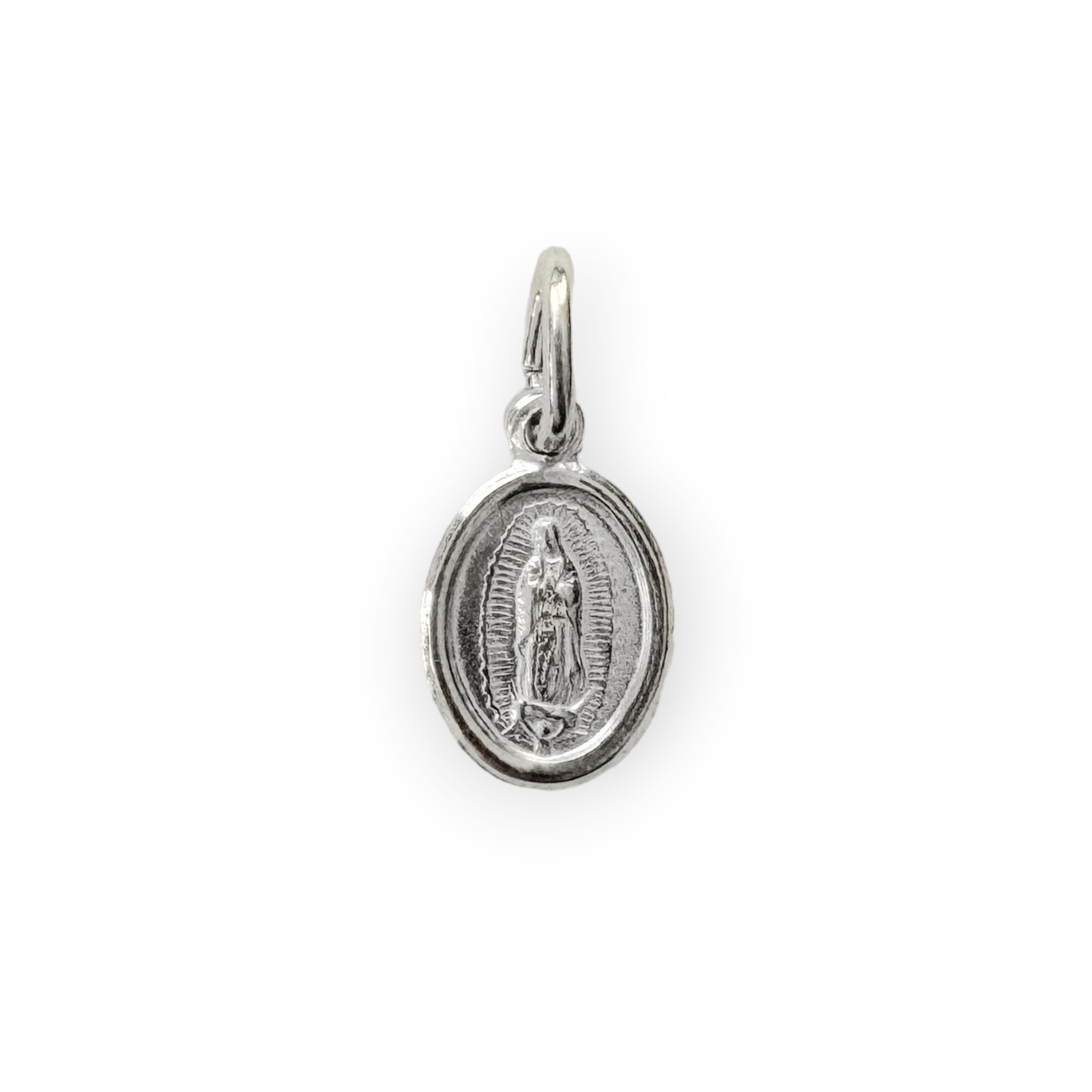 COLGANTE MEDALLA MINI VIRGEN DE GUADALUPE 7MM PLATA FINA 925 - 1