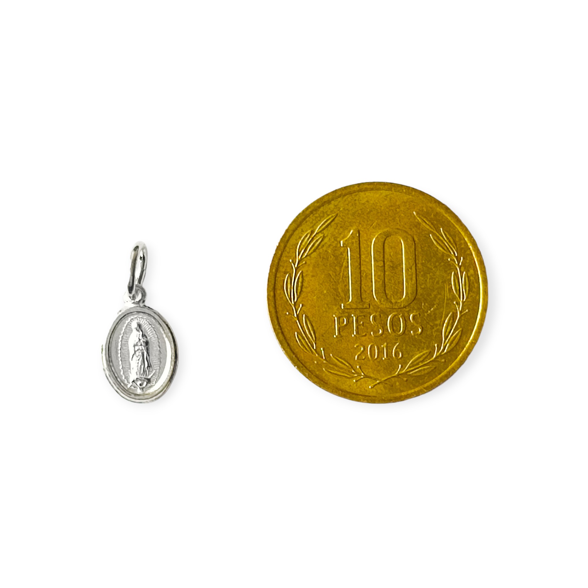 COLGANTE MEDALLA MINI VIRGEN DE GUADALUPE 7MM PLATA FINA 925 - 2