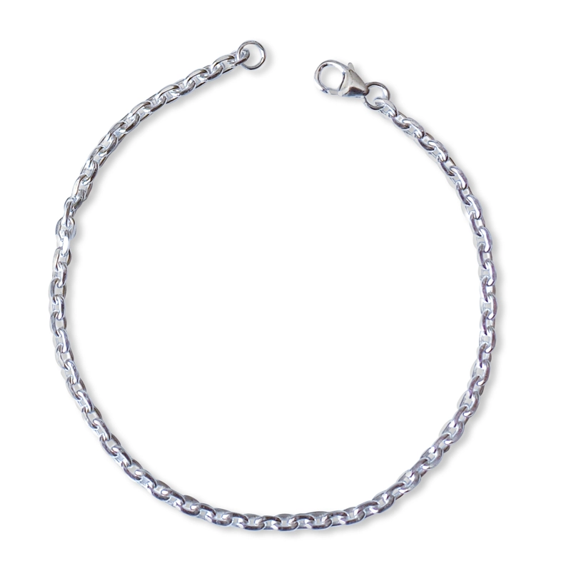 PULSERA ANDREA COGGIOLA JOYAS ESLABÓN LIMADO GRANDE PLATA FINA 925 - 1