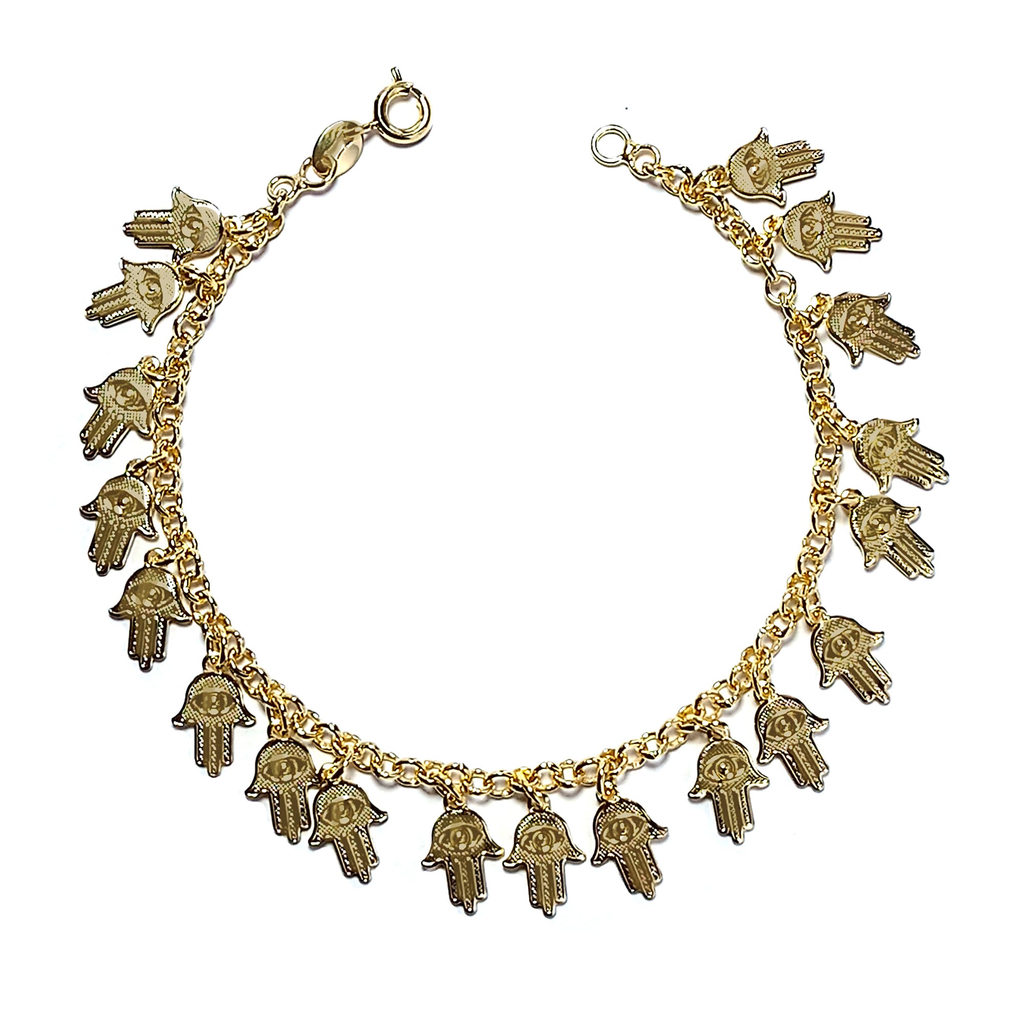 PULSERA ANDREA COGGIOLA JOYAS CHICHES MANO DE FÁTIMA ENCHAPADO ORO 18K - 1