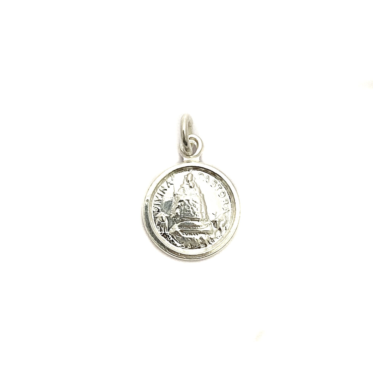 COLGANTE MEDALLA DIVINA PASTORA 12MM PLATA FINA 925 - 1