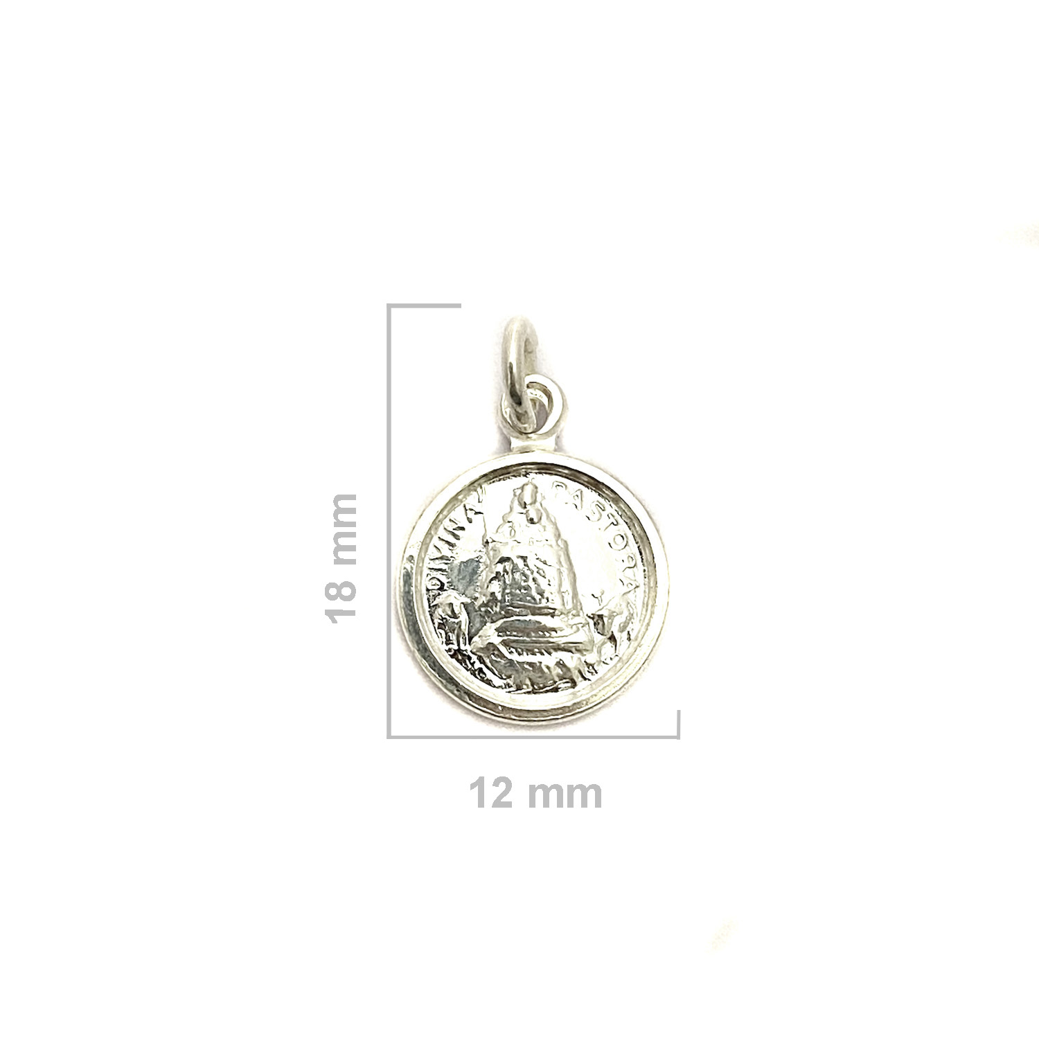 COLGANTE MEDALLA DIVINA PASTORA 12MM PLATA FINA 925 - 2
