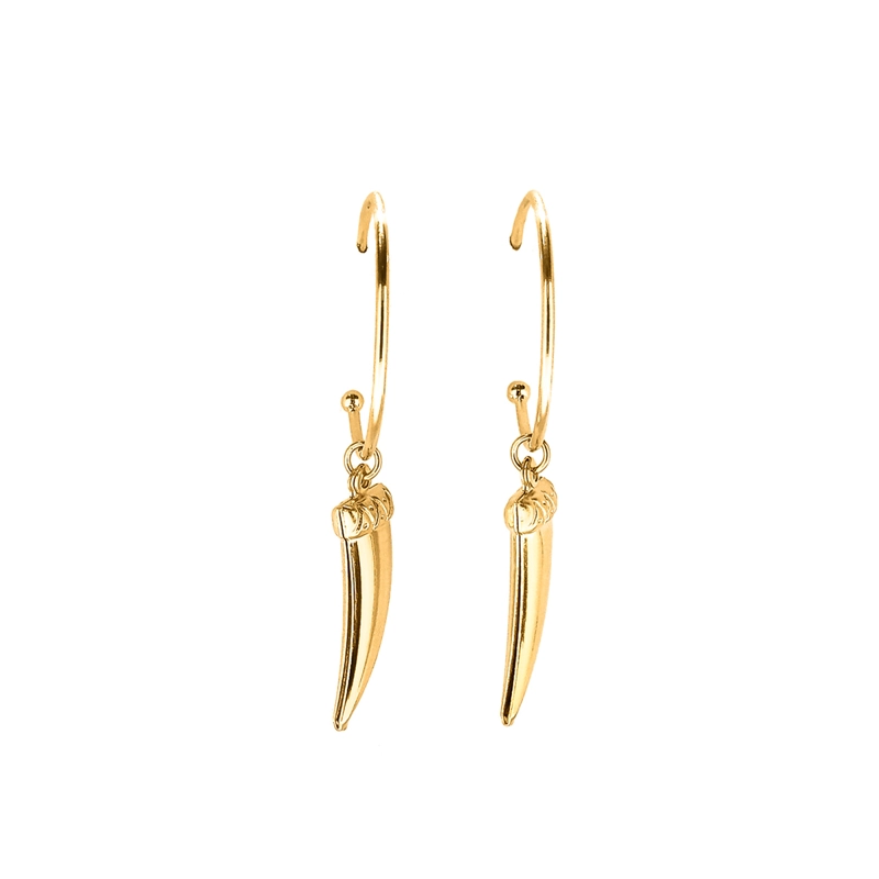 AROS ANDREA COGGIOLA JOYAS ARGOLLA CUERNO COLGANTE ENCHAPADO ORO 18K - 2