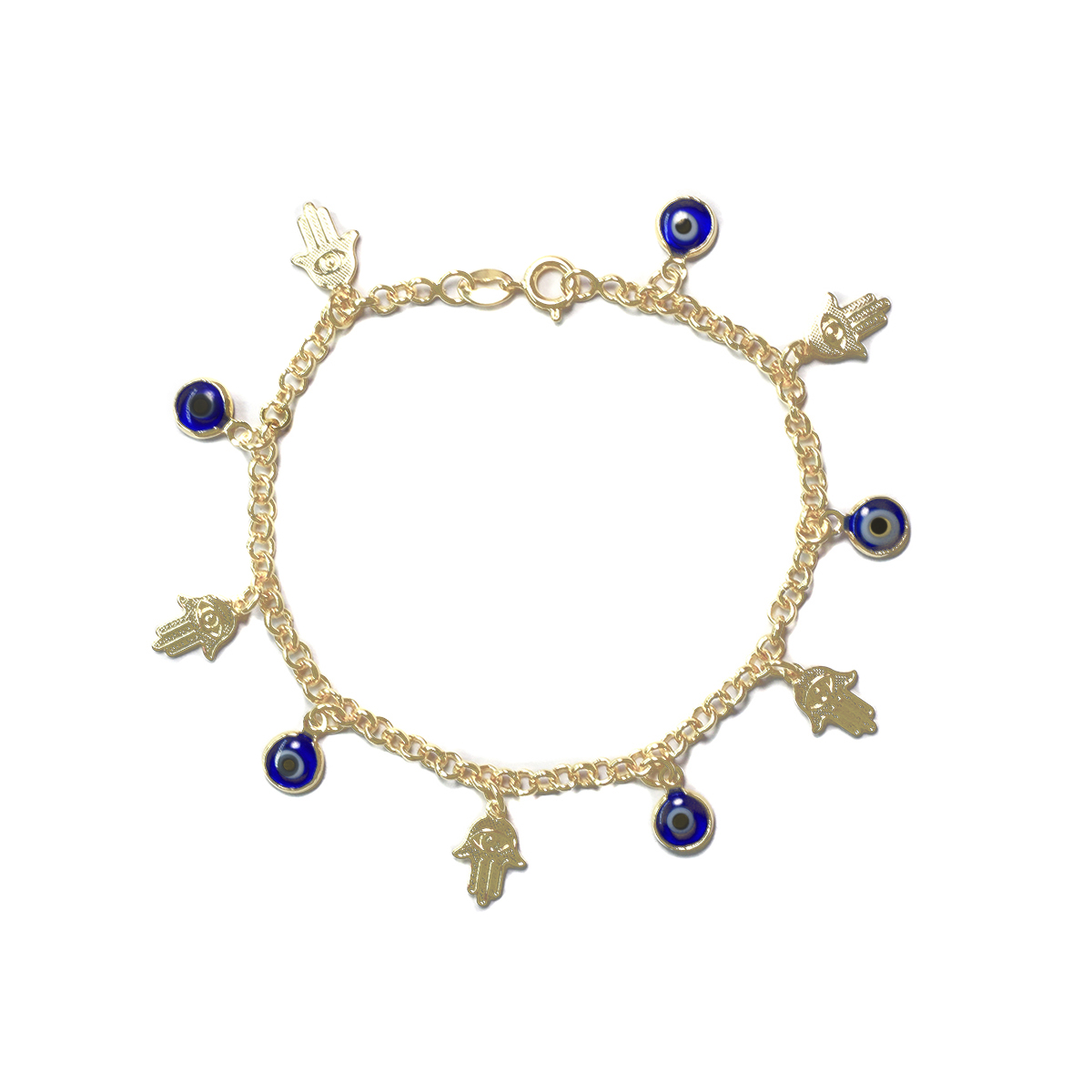 PULSERA ANDREA COGGIOLA JOYAS OJO TURCO MANO FÁTIMA ENCHAPADA ORO 18K - 2