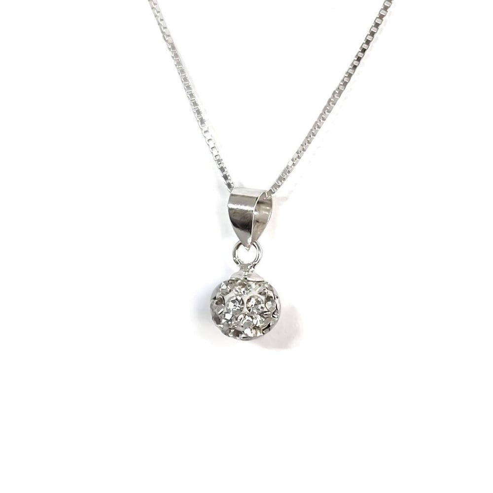 COLLAR ANDREA COGGIOLA JOYAS PLATA FINA 925 BOLA DISCO CIRCONES - 2