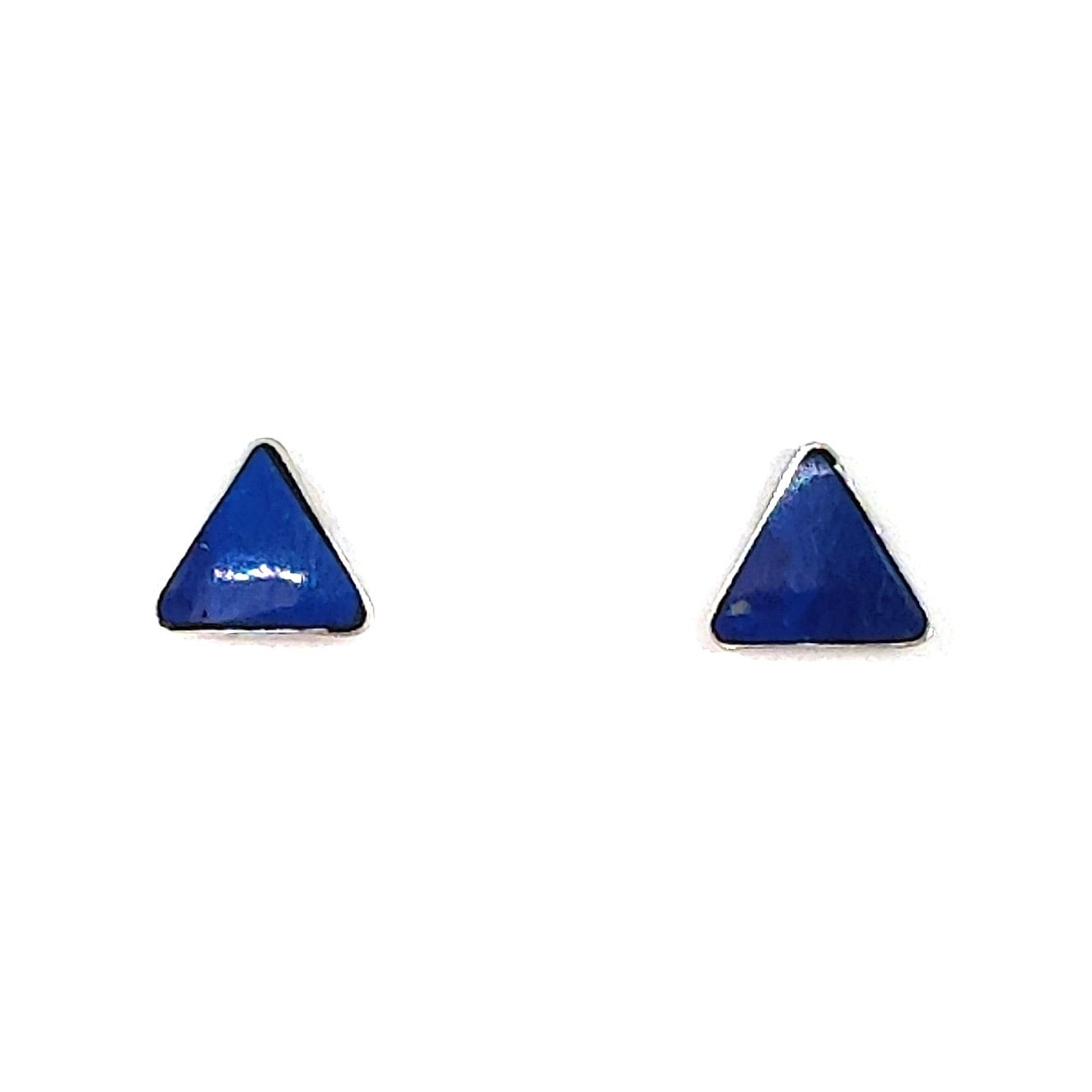 AROS ANDREA COGGIOLA JOYAS TRIÁNGULOS LAPISLÁZULI PLATA FINA 925 - 1