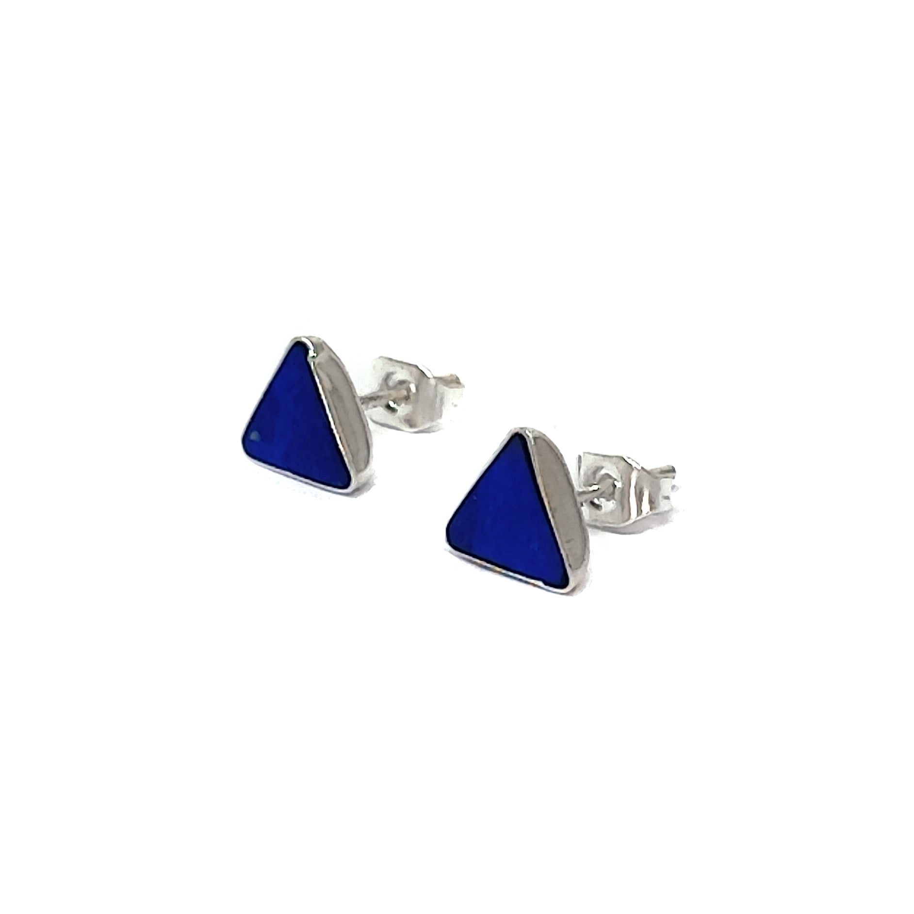 AROS ANDREA COGGIOLA JOYAS TRIÁNGULOS LAPISLÁZULI PLATA FINA 925 - 2