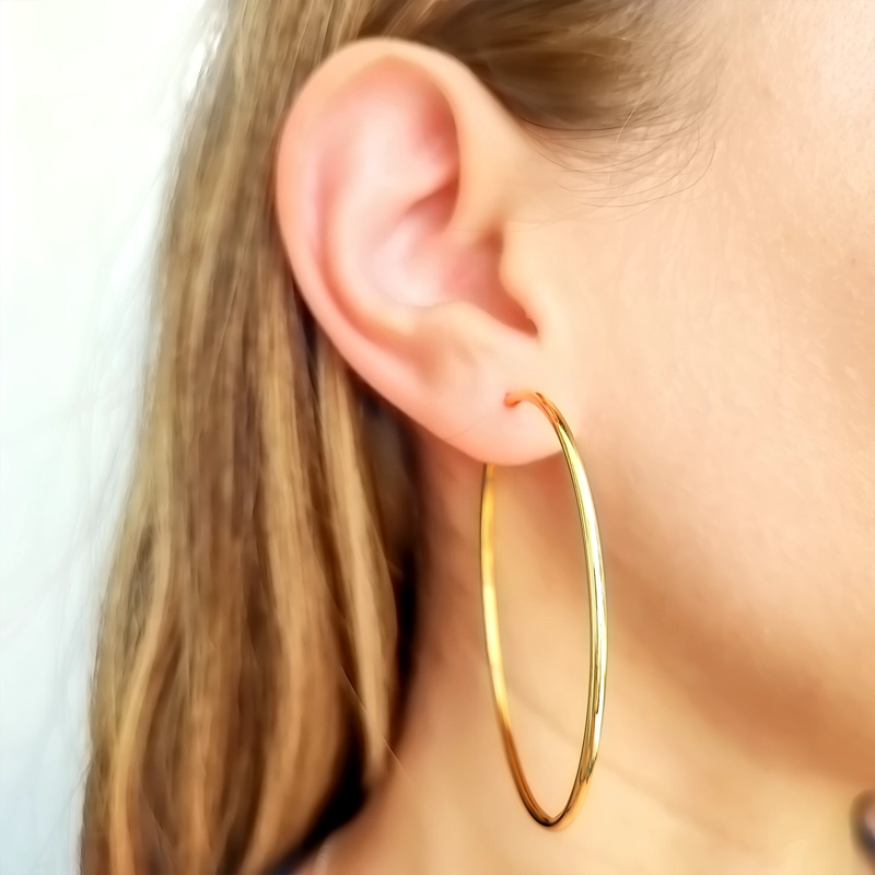 AROS ANDREA COGGIOLA JOYAS ARGOLLAS 57MM ENCHAPADO ORO 18K - 3