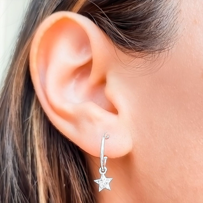 AROS ANDREA COGGIOLA JOYAS ARGOLLA ESTRELLA CIRCÓN COLGANTE PLATA FINA 925 - 2