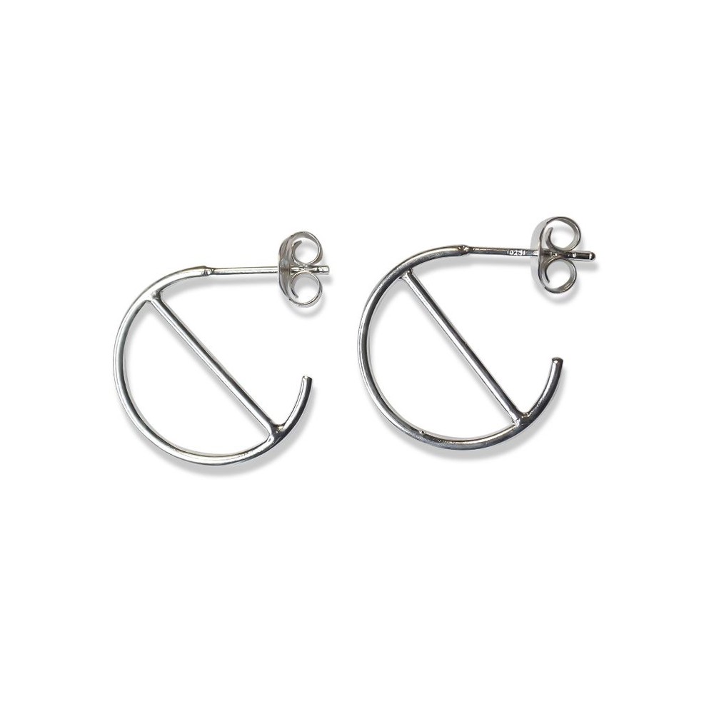 AROS ANDREA COGGIOLA JOYAS ARGOLLA BARRA 18MM PLATA FINA 925 - 1