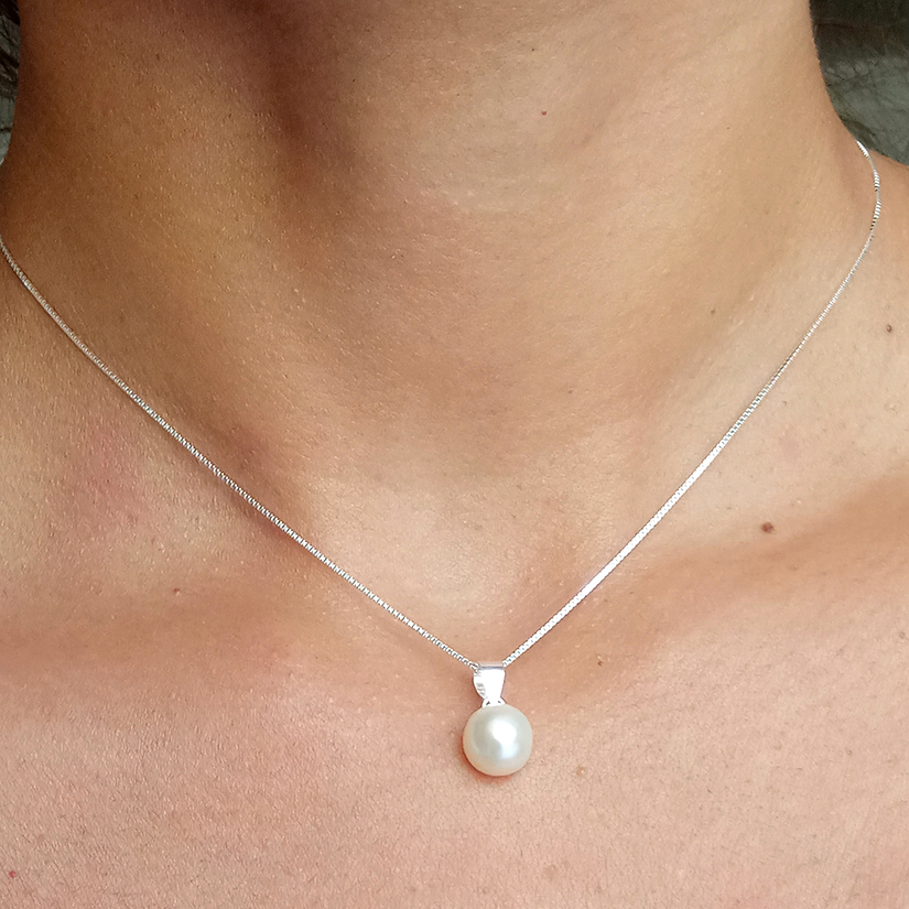 COLLAR ANDREA COGGIOLA JOYAS PLATA FINA 925 PERLA DE RÍO BLANCA - 2