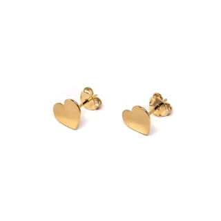 AROS CORAZÓN PLANO ENCHAPADO ORO 18K - 1