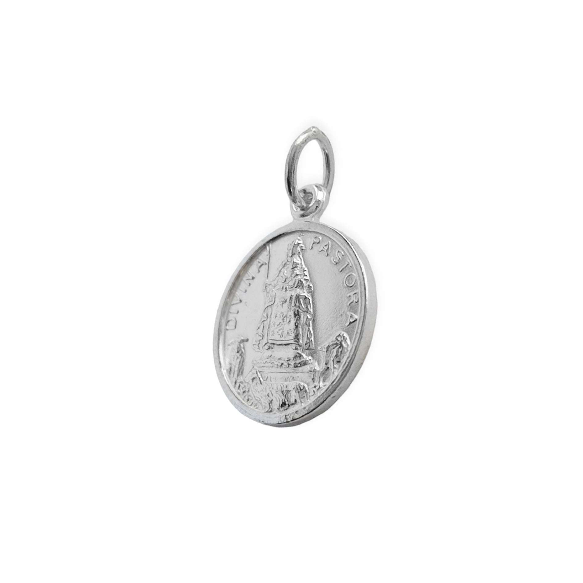 COLGANTE MEDALLA DIVINA PASTORA 17MM PLATA FINA 925 - 2