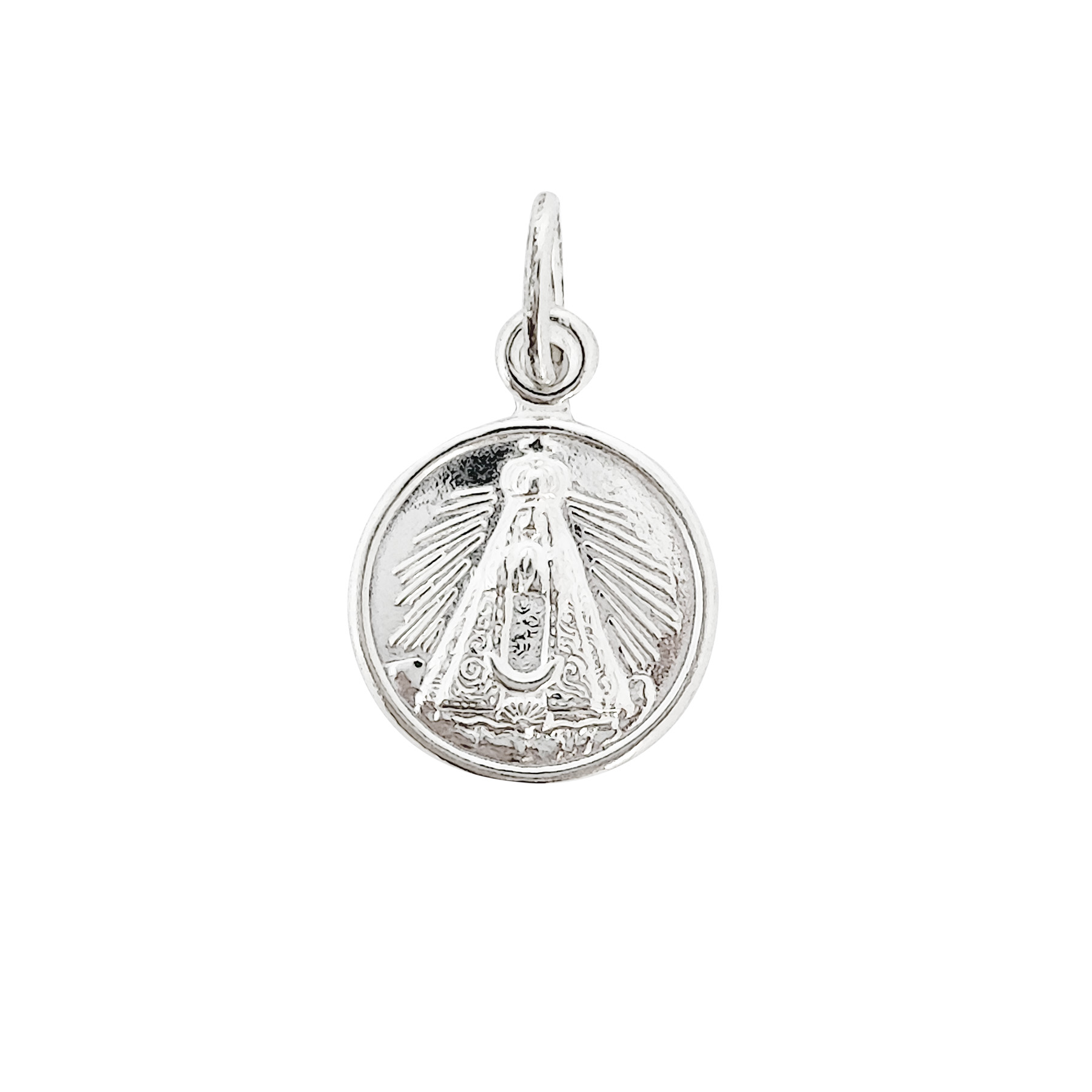 COLGANTE MEDALLA VIRGEN CANDELARIA 14MM PLATA FINA 925 - 1