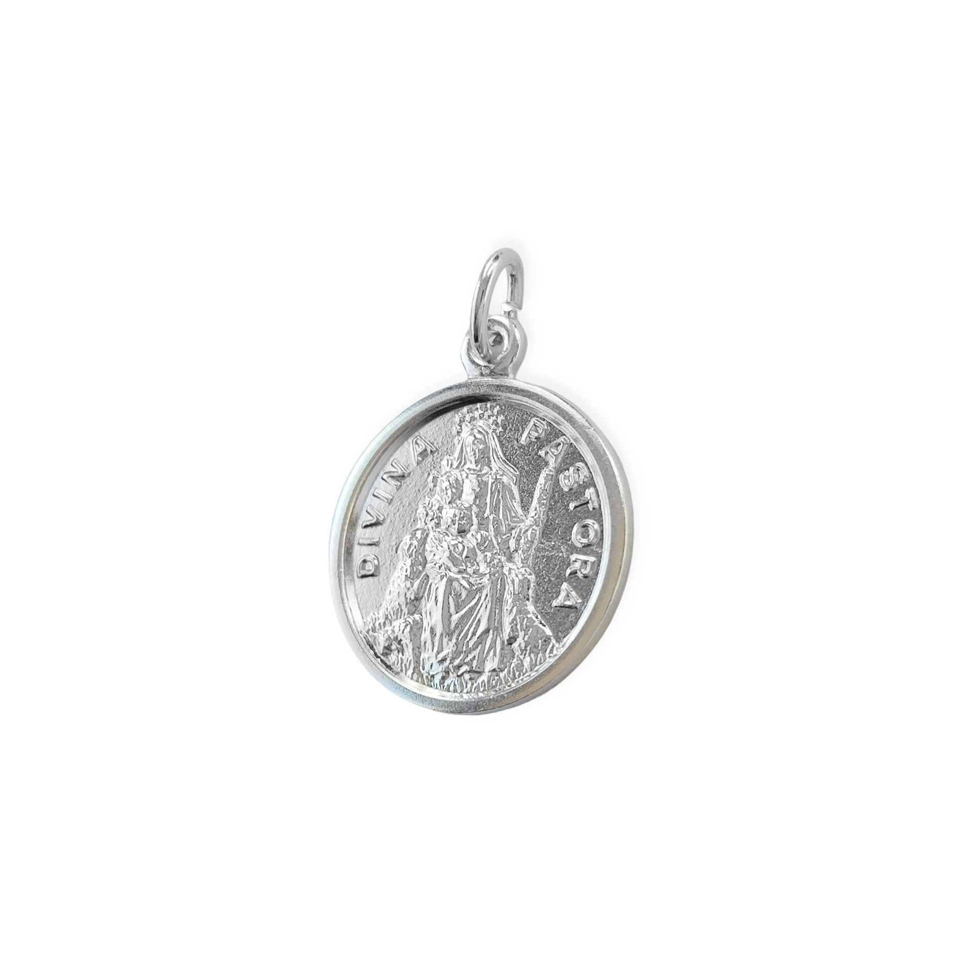 COLGANTE MEDALLA DIVINA PASTORA 20MM PLATA FINA 925 - 2